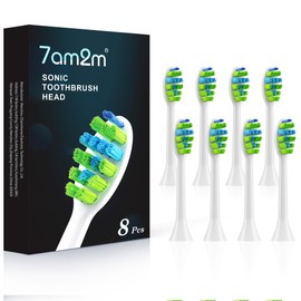 7AM2M AM100/AM105/AM111 Electric Toothbrush Brush Heads x 8 for 7AM2M Electric Toothbrush ONLY (White)