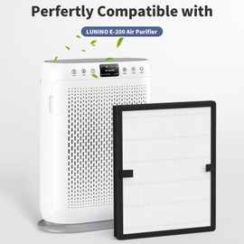 Breabetter 2-Pack E-200 True HEPA Replacement Filter Compatible with Lunino E-200 Purifier, 3-in-1 Filtration, with Aromatherapy Tablets