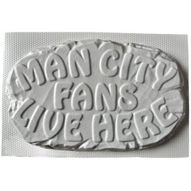 dennycraftmoulds Man City Fans Live Here Mould for Concrete or Plaster Casting Make Your own Garden Stones, White