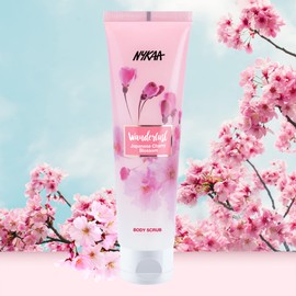 Nykaa Wanderlust Japanese Cherry Blossom Body Scrub - Enriched Aloe Vera & Jojoba Seed Oil - Reviving Dull and Dry Skin, Gently Exfoliate Dead Cells - Sodium and Sulphate Free, Paraben Free - 140gm
