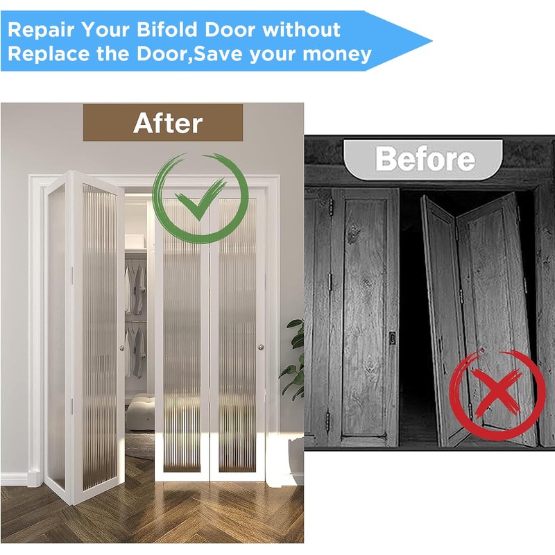 Bifold Door Hardware Repair Kit for One 2-Panel Set of