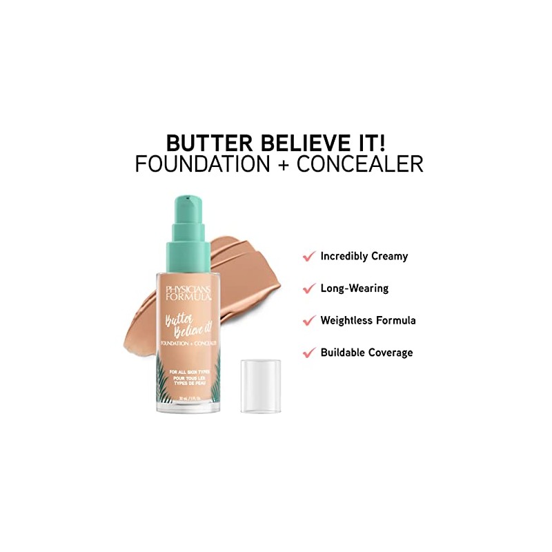 Physicians Formula, base y corrector, Butter Believe it Foundation and