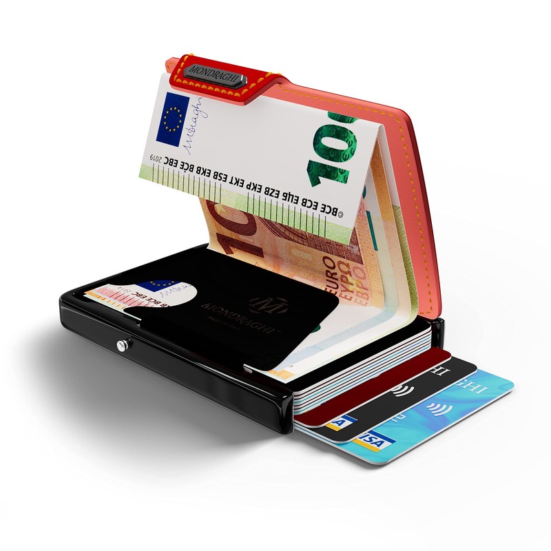 MONDRAGHI® Slim Wallet with Money Clip Original Leather Credit Card