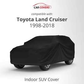 CarCovers Scratch Resistant Indoor SUV Cover with Warranty Compatible with Toyota 1998-2018 Land Cruiser - Black Satin Ultra Soft Material SUV Cover SUV Accessories