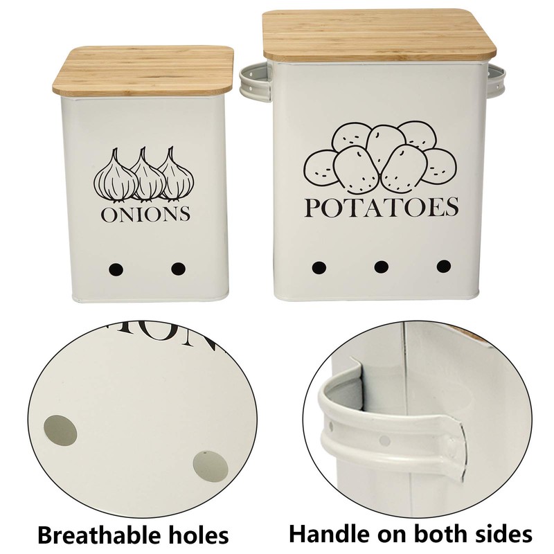 Xbopetda Potato Onion Storage Bin, Kitchen Storage Canister Set of