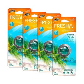 Armor All Car Air Freshener and Purifier - Odor Eliminator for Cars & Truck, Freshfx Island Oasis, 0.08 Fl Oz Vent Clip, Pack of 4, 18551-4PK
