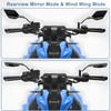 Motorcycle Rear View Mirrors, Adjustable 360° Rotating Stealth Wind Wing