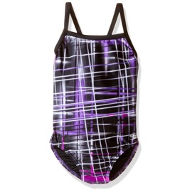 Speedo Women Powerflex Eco Laser Sticks Pulse Back, Womens, 7719706, Purple, Size 10/26