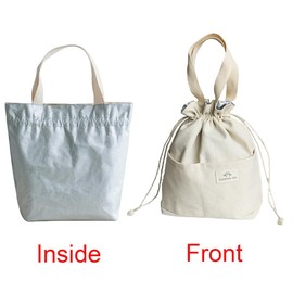 Women Lunch Tote, Reusable Lunch Bag for Men Adult Work School Travel, Reusable Leakproof Tote, Insulated Lunch Bag (Beige)