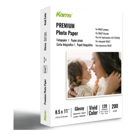 Kamo Carta Papel Fotográfico Glossy De 200gr 120 Hojas Color Blanco