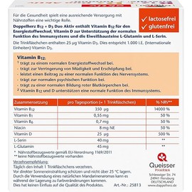 Doppelherz B12 + D3 Duo Active - High Dose with Vitamin B12 + D3 to Support Normal Function of the Immune System - 30 Drinking Bottles, Liquid