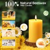 6 Pack Natural Beeswax Pillar Candles,100% Pure Beeswax Candles-192 Hours