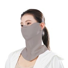 アズフ フェイスカバー フェイスマスク 日焼け対策 ライトグレー