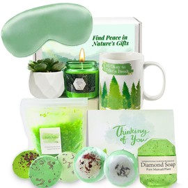 Thinking of You Unique Gifts, 12 Pieces Birthday Gifts Care Package for Women, Relaxing Spa Basket Box Gift Set for Her Mom Sister Best Friends