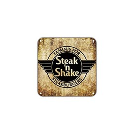 Steak N Shake Famous for Steakburgers Vintage Retro Wall Decor Art Restaurant Shop Cave Bar Aluminum 12"x12" Sign