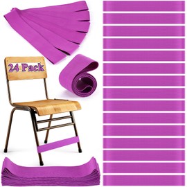 Honoson 24 Pcs Chair Bands for Kids with Fidgety Feet Stretchy Resistance Latex Fidget Chair Bands Flexible Seating for Classroom Home Sensory Room ADHD SPD Autism Tools 0.6mm (Purple)