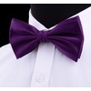 Gusleson Mens Solid Purple Bow Tie Pre-tied Wedding Bowtie and