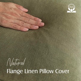 Foindtower Pack of 2, Decorative Linen Soild Throw Pillow Covers Soft Accent Cushion Case Boho Farmhouse Pillowcase for Chair Couch Sofa Bedroom Living Room Home Decor 16 x 16 Inch Olive Green