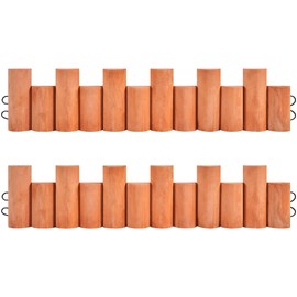 Yaheetech 2pcs Garden Wooden Short Fence,Outdoor Landscape Edging Flexible Decorative Border, No-Dig Wood Fences for Spring Yard Patio Pathway Lawns Courtyard Maintenance - 66in