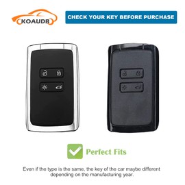 Koaudb Koaudb Autoschlssel Hlle Cover Passt fr Clio Megane Koleos Kadjar Talisman Captur Espace Dacia Duster 4 Tasten Schlsseletui TPU Schlsselhlle mit Schlsselanh?nger-Lanyard (CL-Rnl-P)
