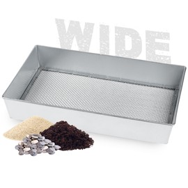 Wenses Soil Sifter, Wide Size (17.5 x 11.5 inches) with 1/8 inch Mesh, Includes Work Gloves