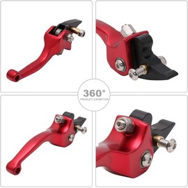 IUVWISN Pit Bike Brake Clutch Lever 1 Pair 7/8" 22mm Forged Aluminum Foldable Set for 50CC-150CC CRF XR 90/110/125/140/150cc Pit Dirt Bike ATV Mini Bike Red