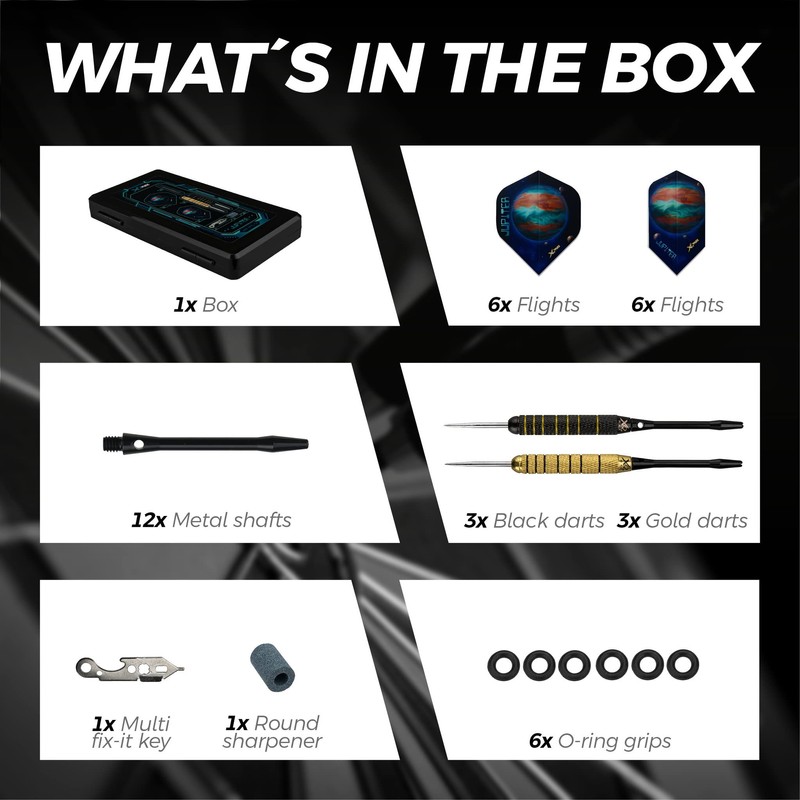 KOTO darts XQ Max Jupiter, Steel Tip Darts, Darts Set,