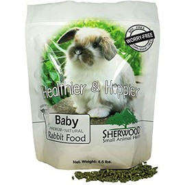Sherwood Baby Rabbit Food. Hay-Based Pellet. No Wheat, Corn, or Soy for Better Digestion. 4.5 lbs