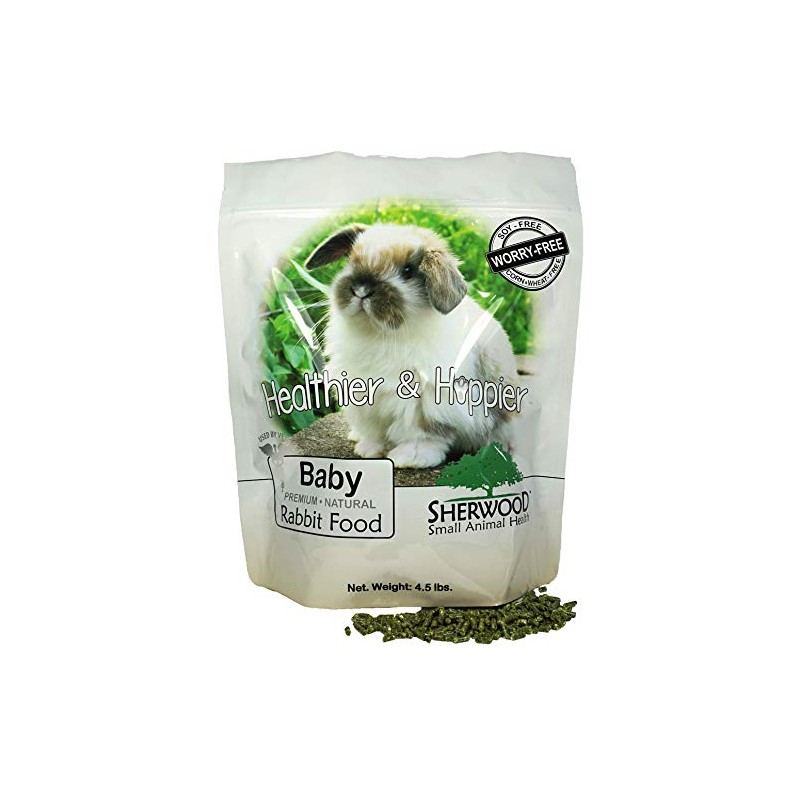 Sherwood Baby Rabbit Food. Hay-Based Pellet. No Wheat, Corn, or
