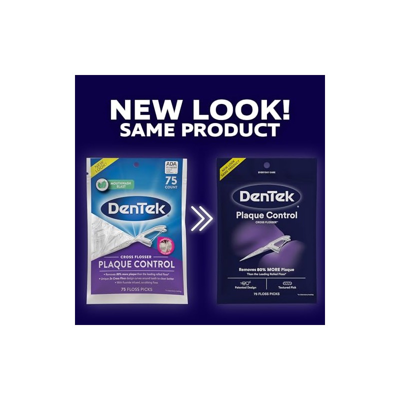 DenTek Cross Flosser - Púas de hilo dental para control