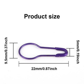 Pack of 100 Safety Pins, Metal Stitch Markers, Pear Pins, Small Calabash Needles, 22 mm Metal Pumpkin Pin, Safety Pins for DIY Skill Making and Clothing (Random Colour)