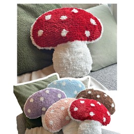 Dreamstall - Cojín decorativo con forma de seta de 15 x 15 pulgadas, decoración de hongos para cama, sofá, sala de estar (rojo)
