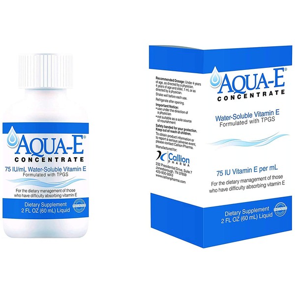 Aqua-E Concentrate 75 IU/ml, 60 ml Bottle, Water-Soluble Liquid Vitamin