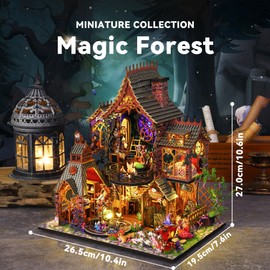 Flever Dollhouse Miniature DIY House Kit Creative Room with Furniture for Romantic Artwork Gift (Magic Forest)