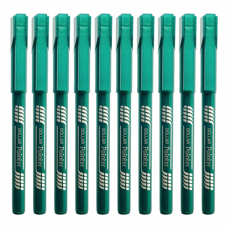 FT03MM Fineliner Pens, GREEN, Pack of 10, Ultra Fine Felt
