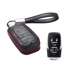 Key Fob Cover Compatible with RAM 2500, 3500, 4500, 5500 2019-2024, Leather Smart Key Fob Case