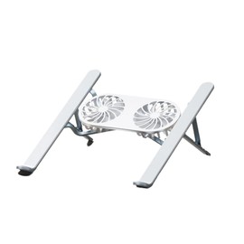 Fahgaer Foldable Laptop Stand with Cooling Fan, Cooler Pad for Tablet - Enhanced Cooling Support and Portable Design A Gray