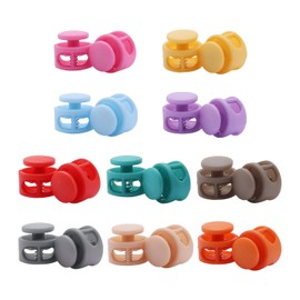EPCDBBRT 20 Pieces Of Colorful Double-Hole Spring Buckles, Elastic Cord Buckles, Rope Adjustment Buckles, Drawstring Holes, Suitable For Hats, Shoelaces, Drawstring Bags