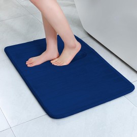 SWEMSTAR Memory Foam Bath Rug - Water Absorbent Bathroom Mat Rug for Bath Floor Anti-Slip Washable Shower Mat Soft Bathroom Rug for Bathtub Decor - 17"x24"