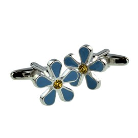 Forget me Not with Crystal Cufflinks Presented in a Cufflink Box(X2AJ295)