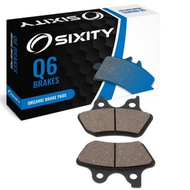 Sixity Q6 Front Organic Brake Pads compatible with Harley Davidson FXDBI Street Bob Spoke Wheels 2006 Complete Set
