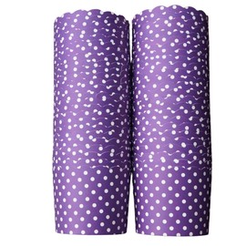 BAKE-IN-CUP 50-Pack Paper Baking Cups, Greaseproof Disposable Cupcake Muffin Liners (Large, Purple Polka Dots)