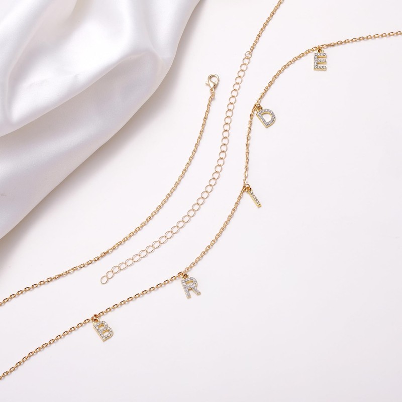 Bride Rhinestone Belly Chain - Adjustable Gold Waist Chain with