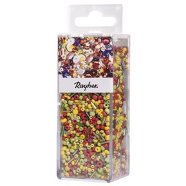 Rayher Mix Sequins, Glass Beads Multi-Colour, 12.9 x 4.4 x 4 cm