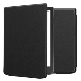 kwmobile Flip Case Compatible with Pocketbook InkPad 4 / Color 3 / Color 2 / Vivlio InkPad 4 / InkPad Color 3 Case - eReader Case Made of Faux Leather - Cover - Black