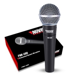 NOVIK NEO FNK 580, Professional Dynamic Microphone with Cardioid Polar Pattern & Cable, Unidirectional, Connector: XLR, Cable, Body Metal, Cable: 16' 5m