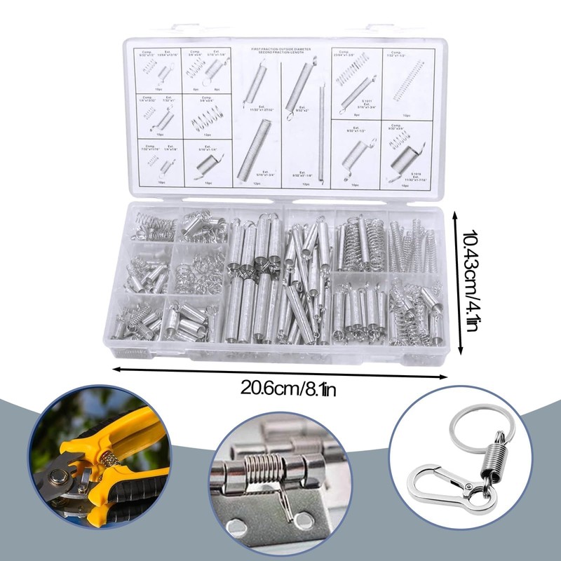 Wondora 200-Piece Tension Springs, Tension Springs with Hooks Made of