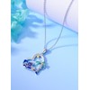 Flpruy Mother and 2 LittleTurtle Heart Necklace for Women 925