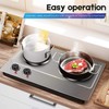 CUSIMAX 1800W Double Hot Plate, Stainless Steel Silver Countertop Burner