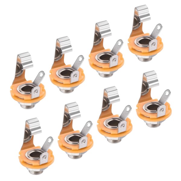 uxcell 8pcs Guitar Input Jack 1/4" Stereo Jack Mono Panel